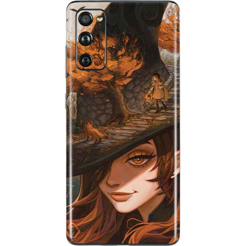 Halloween Pumpkin Witch with Fox by Ivy Dolamore Galaxy S20 Fan Edition Skin
